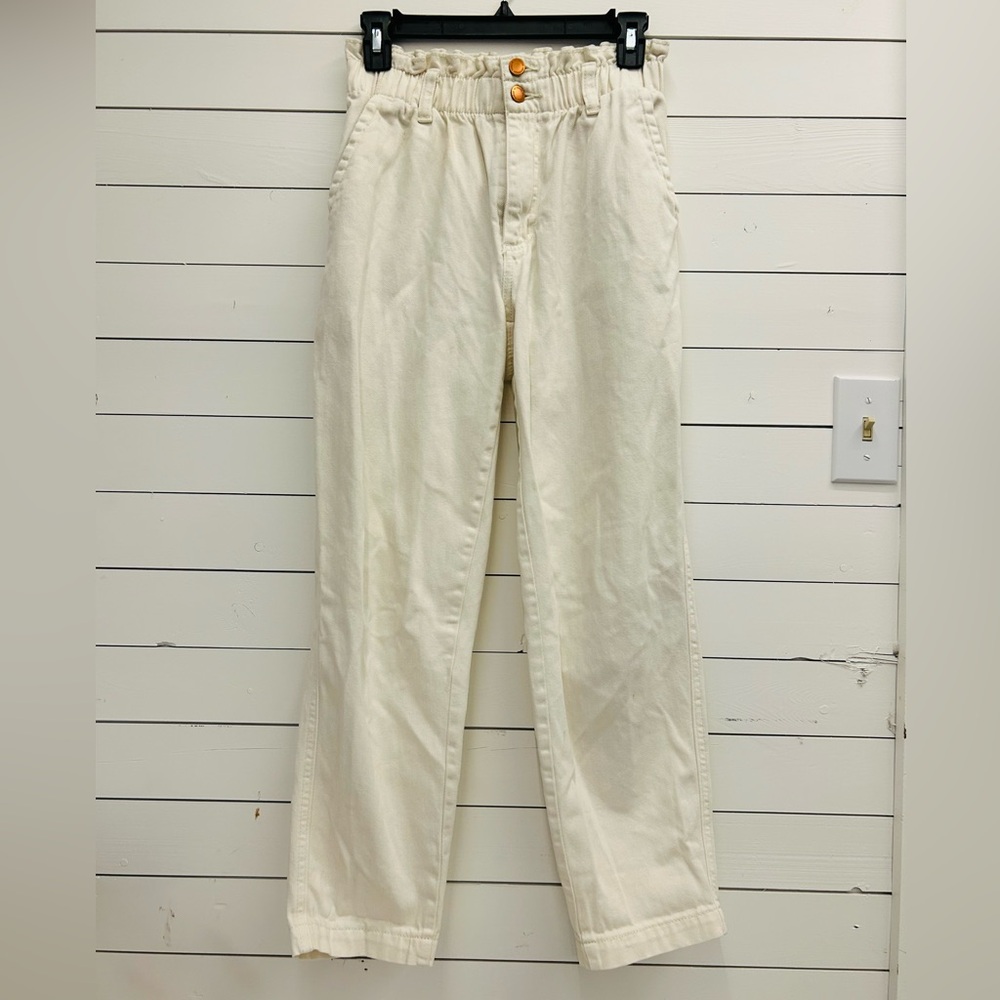 Cream High-Waisted Pants